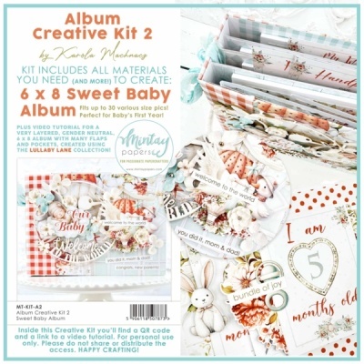 Kit de álbum criativo Sweet Baby Album com materiais e decoração temática de bebé e flores