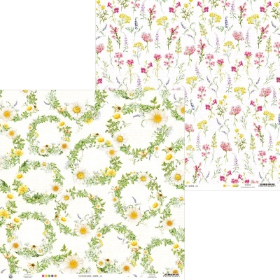 Papeis decorativos com padrões florais variados em fundo branco