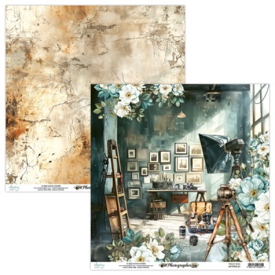 Papel decorativo com estúdio fotográfico vintage e textura rústica