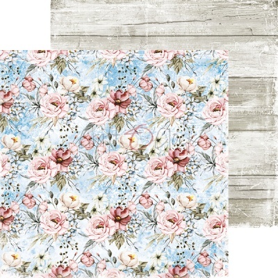 Papel para scrapbook com padrão floral e textura envelhecida