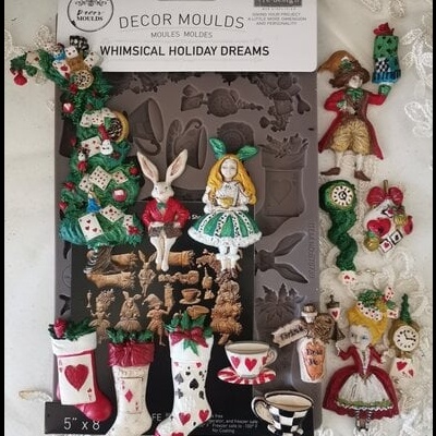 Moldes decorativos para figuras natalícias e de cartas de baralho em silicone cinza