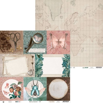 Conjunto de papéis para scrapbooking com diferentes padrões e ilustrações vintage