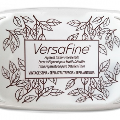 Estojo de tinta Versafine Vintage Sepia com design de folhas