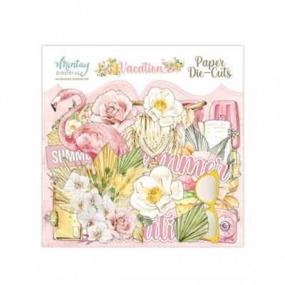 Conjunto de recortes de papel coloridos com tema de verão.