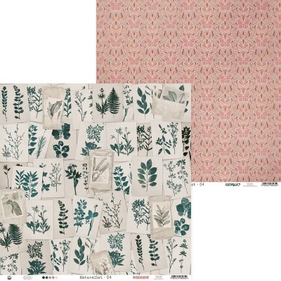 Papel decorativo botânico com padrão duplo em verde/bege e rosa/bege