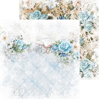 Papel decorativo floral com rosas azuis e fundo envelhecido