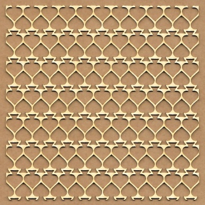 Painel decorativo em madeira com padrão geométrico repetitivo
