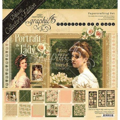 Conjunto de papel de scrapbooking vintage com tema feminino e flores em tons verdes e rosa