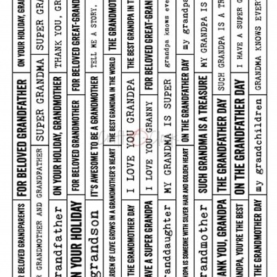 Tiras de papel com frases para avô em inglês impressas em preto