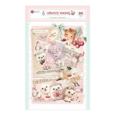 Composição decorativa de desenhos de animais e elementos vintage com texto cherry sweet 90 PCS