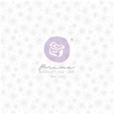 Papel de embrulho com padrão de flocos de neve e logótipo Prima Marketing