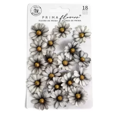 Pacote de flores artificiais cinza com centros dourados pela Prima Flowers