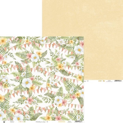 Papel decorativo floral e amarelo para scrapbooking