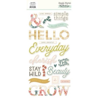 Folha de autocolantes decorativos com palavras em vários estilos e cores