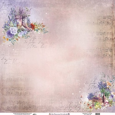 Fundo rosa texturizado com notas musicais e arranjos florais coloridos nos cantos