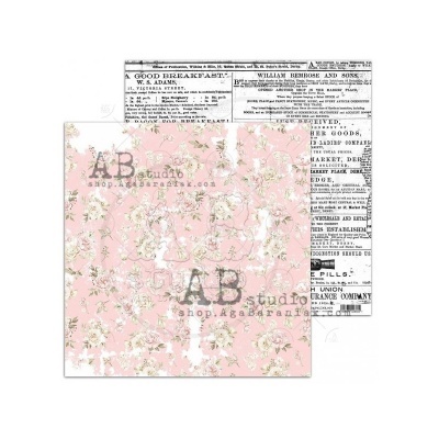 Papel decorativo com padrão floral e jornal