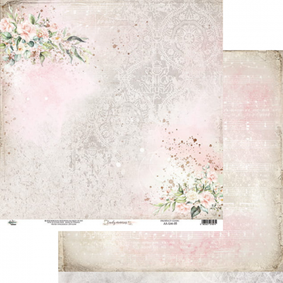 Papel decorativo floral tons bege e rosa para artesanato