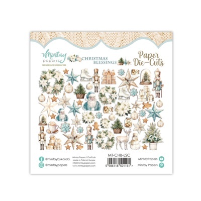 Conjunto de recortes de papel com tema natalício em várias cores e formas