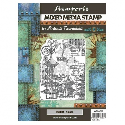 Embalagem de carimbo Stamperia Mixed Media Stamp pagode