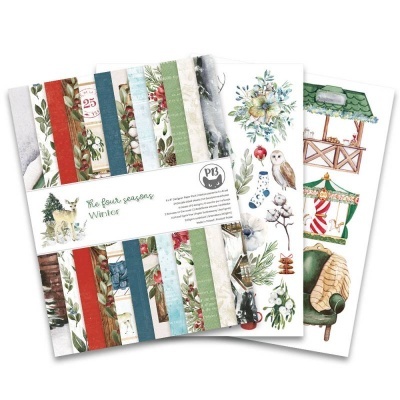 Conjunto de papéis decorativos de scrapbooking com temas de inverno e Natal