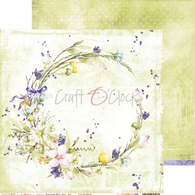 Papel decorativo com coroa floral e texto Craft O'clock