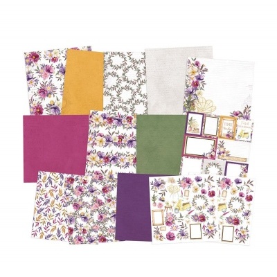 Folhas de papel decorativo floral para scrapbooking em várias cores