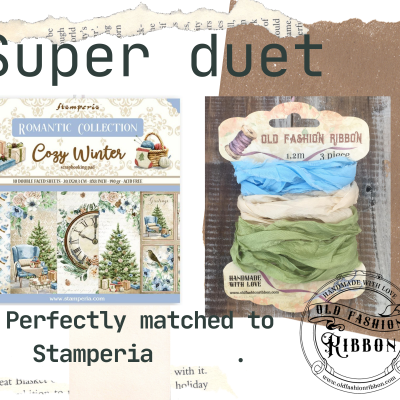 Produtos artesanais: papéis decorativos de inverno e pacotes de fita colorida