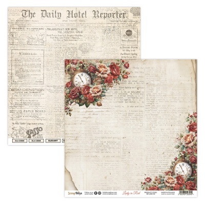 Papel decorativo vintage com jornal, relógio e flores