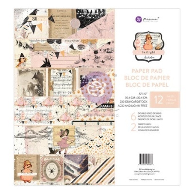 Bloco de papel para scrapbooking com desenhos vintage e flores em tons pastel