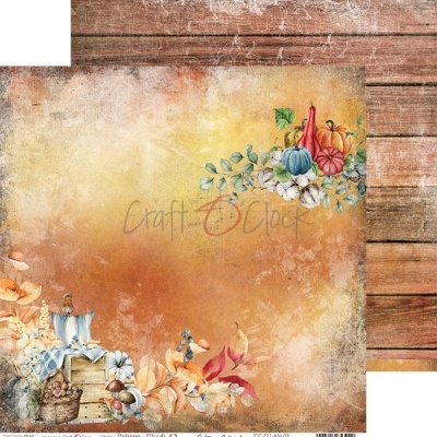 Papel decorativo com tema de Outono com abóboras, folhas e textura envelhecida