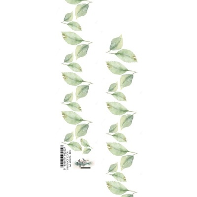 Duas tiras com folhas verdes aquareladas em fundo branco