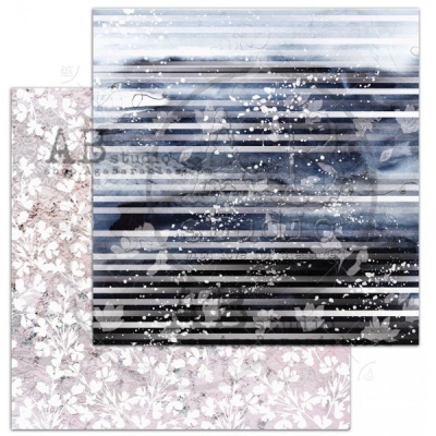 Folha dupla-face riscas e padrão floral para scrapbooking