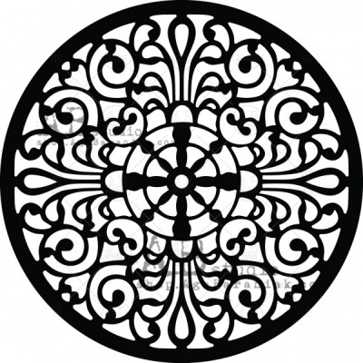 ornamento circular preto com padrão simétrico detalhado