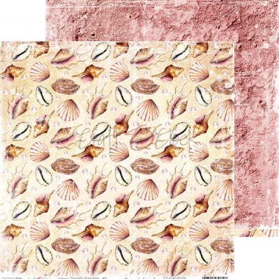 Papel decorativo com padrão de conchas e papel texturizado rosa