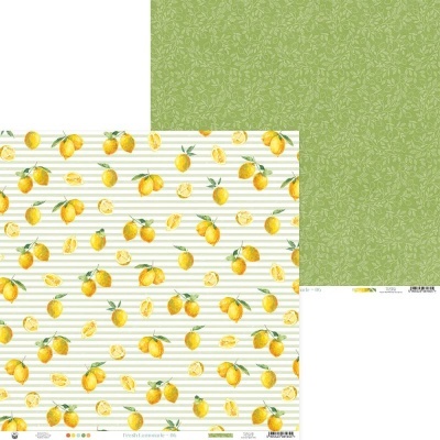 Papel decorativo com limões amarelos e padrão folhoso verde