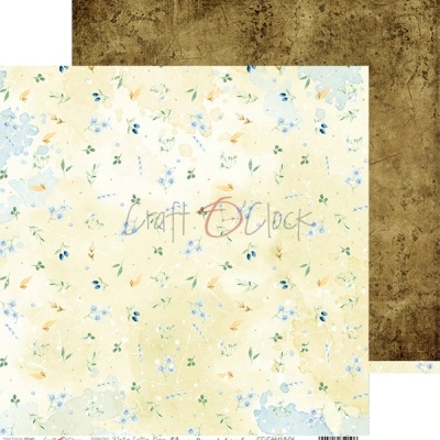 Papel de scrapbook dupla face com padrão floral e padrão envelhecido