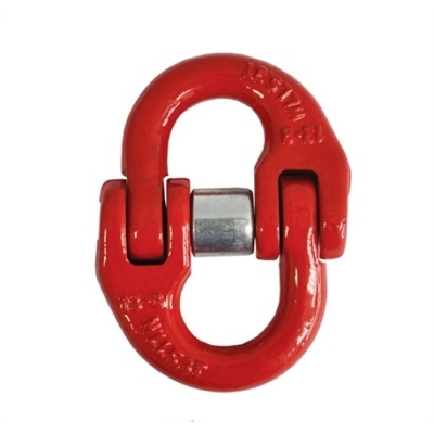 Conector de aço forjado vermelho com pino prateado central