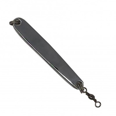 Espeto metálico prateado com argolas