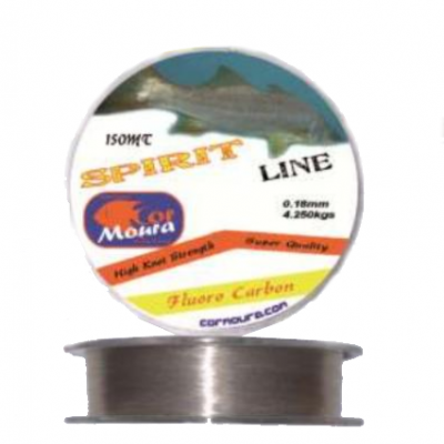 Bobina de linha de pesca transparente Monofla Spirit Line com embalagem colorida