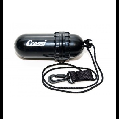 Estojo impermeável preto Cressi com cordão e clip