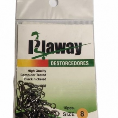 Pack de 10 destorcedores negros niquelados tamanho 8 da Playaway