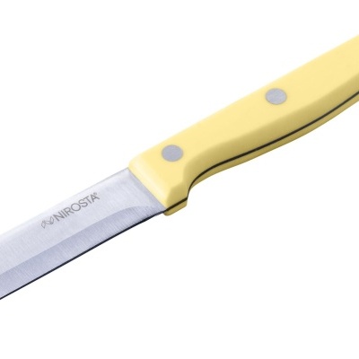 Faca de cozinha com lâmina inox e cabo amarelo