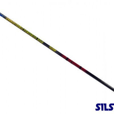 Vara de pesca telescópica colorida com texto e logótipo Silstar