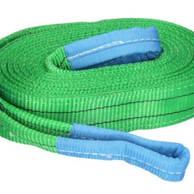 Cinta de elevação verde com extremidades azuis