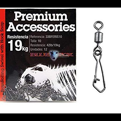 Pacote de acessórios de pesca Premium Accessories com clipe metálico prateado