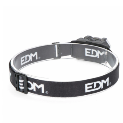 Cinta para cabeça preta com texto branco EDM em tecido elástico