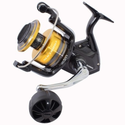 Carreto de pesca Shimano Salt Spinning preto e dourado