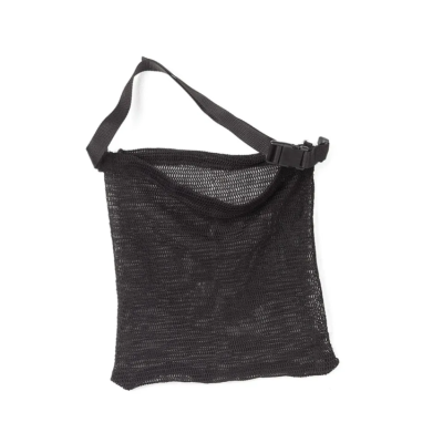 Saco de rede preto com alça ajustável em nylon