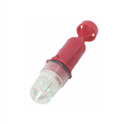 Luz de emergência vermelha com ponteira transparente e LEDs