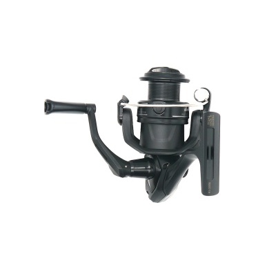 Carretel de pesca preto com pega ergonómica